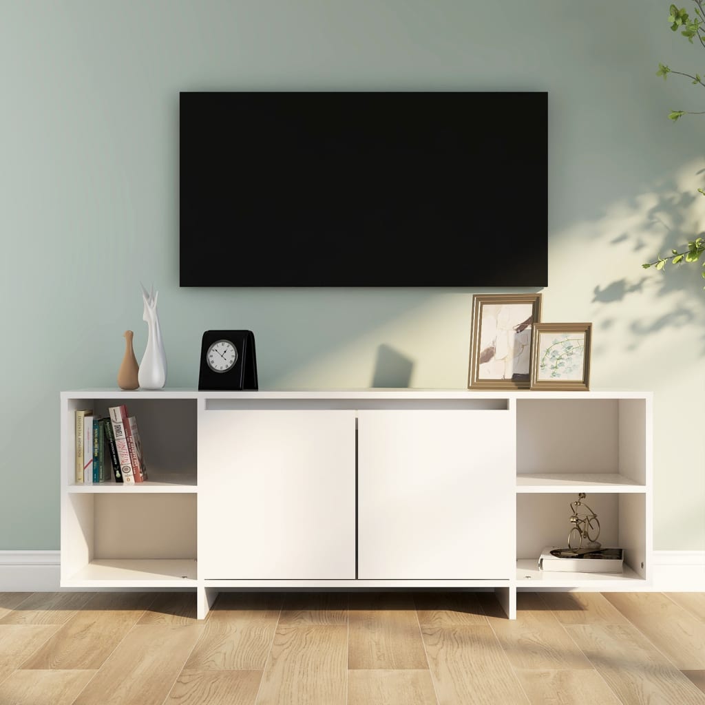 TV Cabinet White 130x35x50 cm Engineered Wood - Casper Homes
