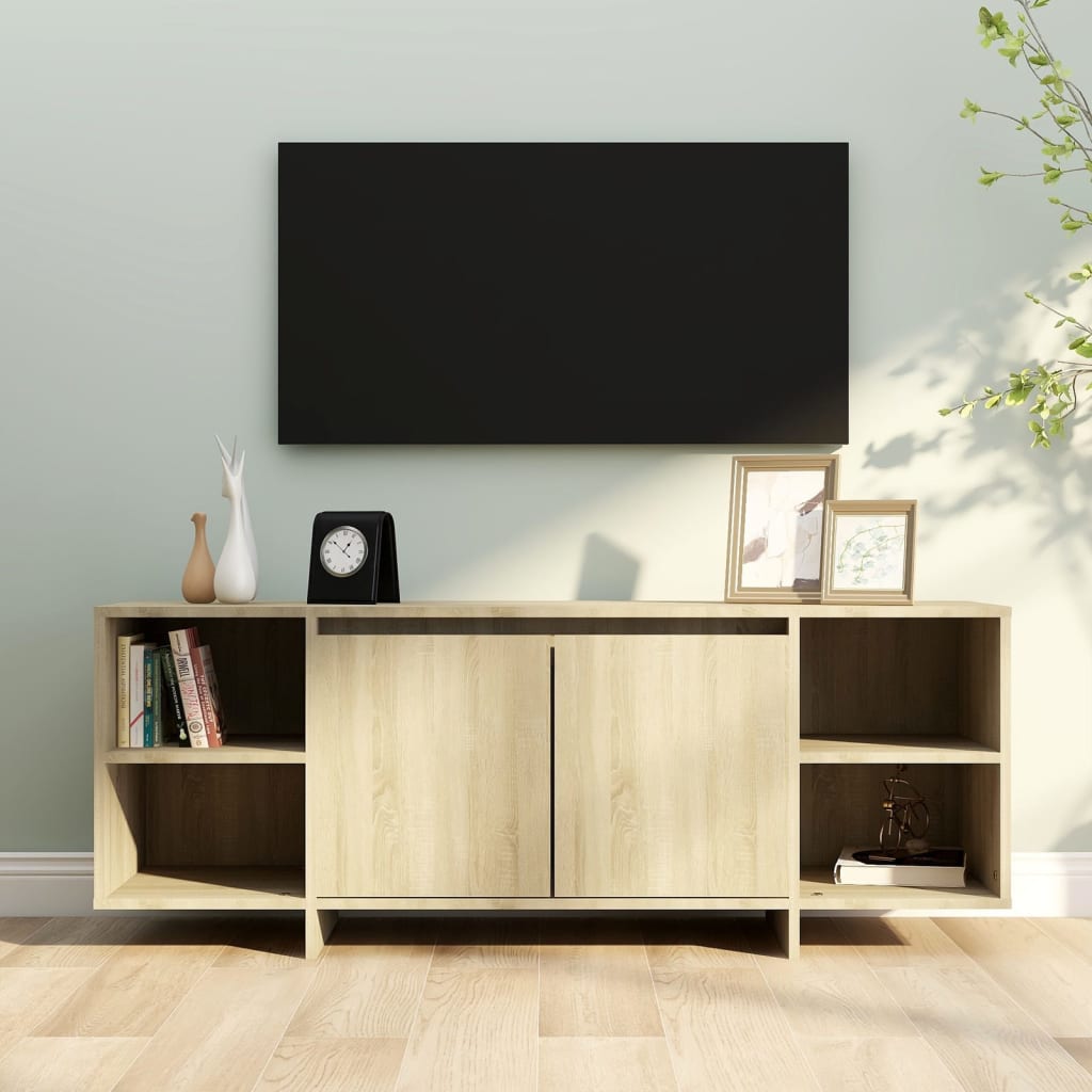 TV Cabinet Sonoma Oak 130x35x50 cm Engineered Wood - Millennium Furniture