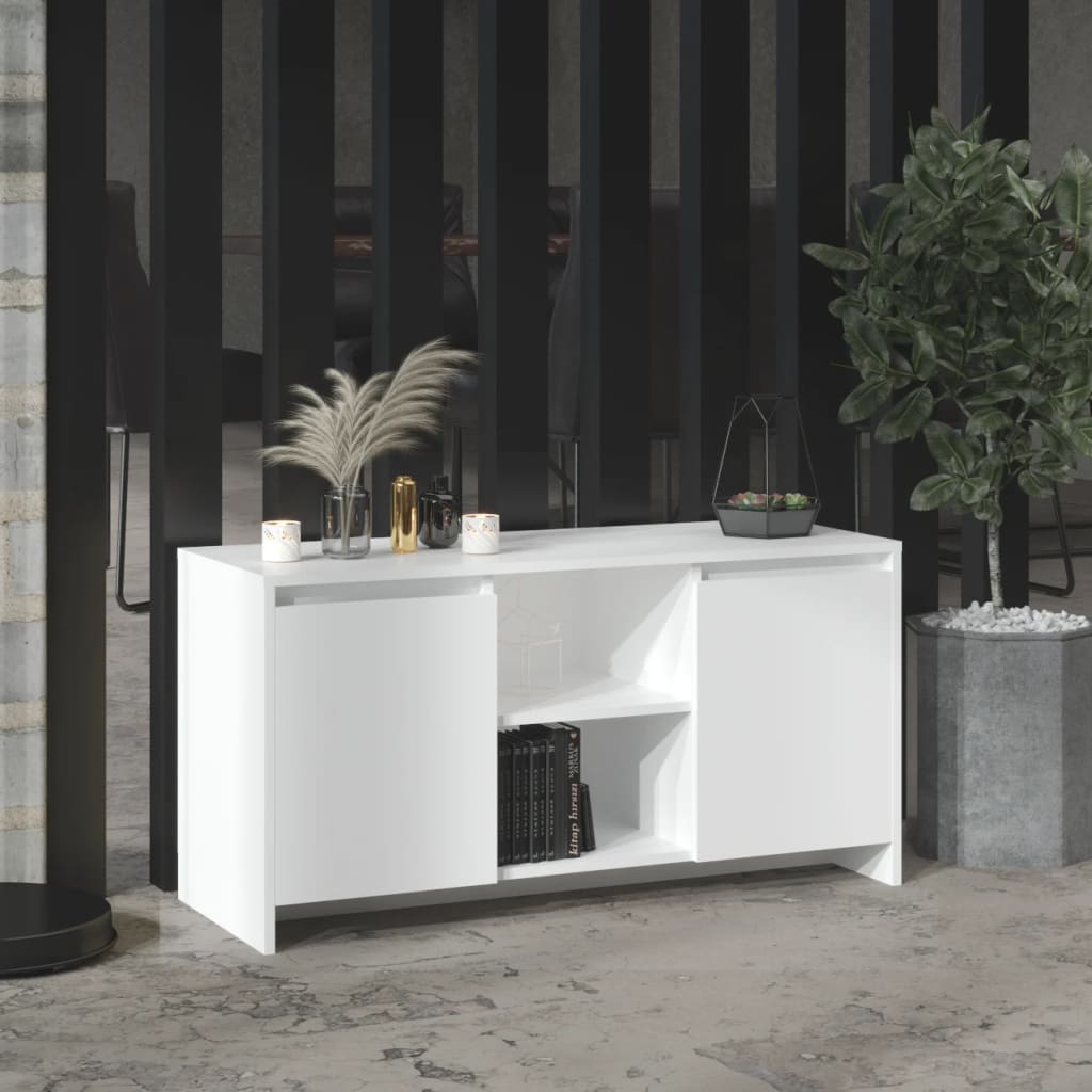 TV Cabinet White 102x37.5x52.5 cm Engineered Wood - Discount Dealers