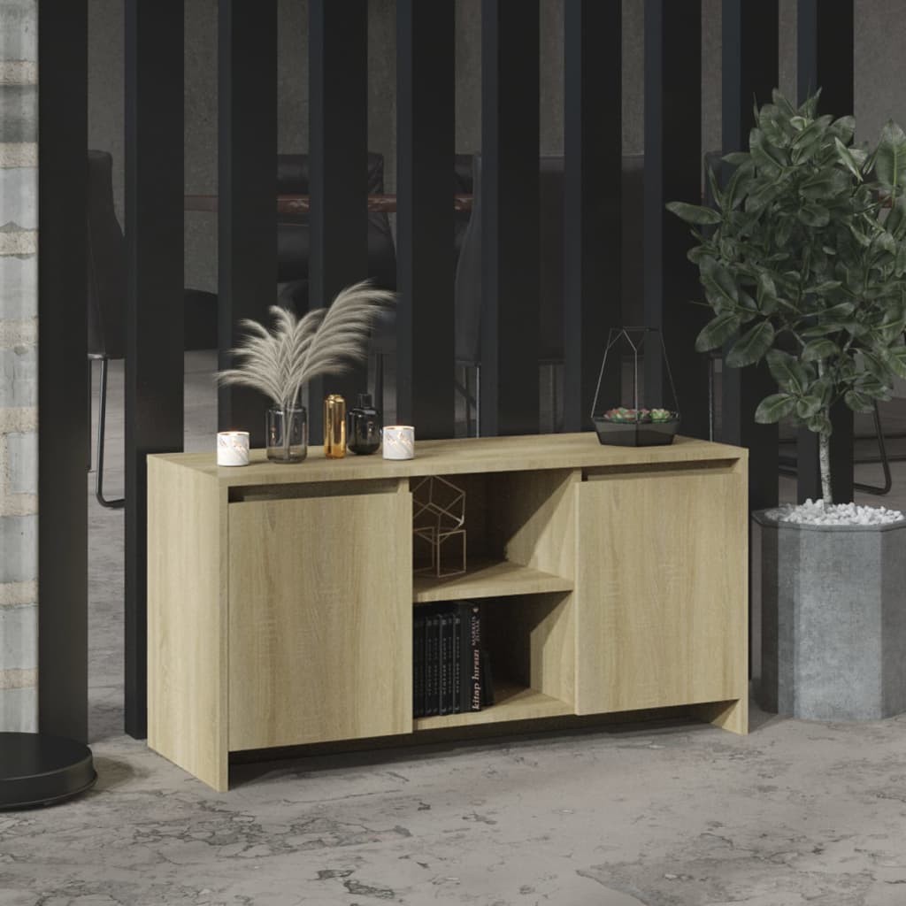 TV Cabinet Sonoma Oak 102x37.5x52.5 cm Engineered Wood - Brittle & Co