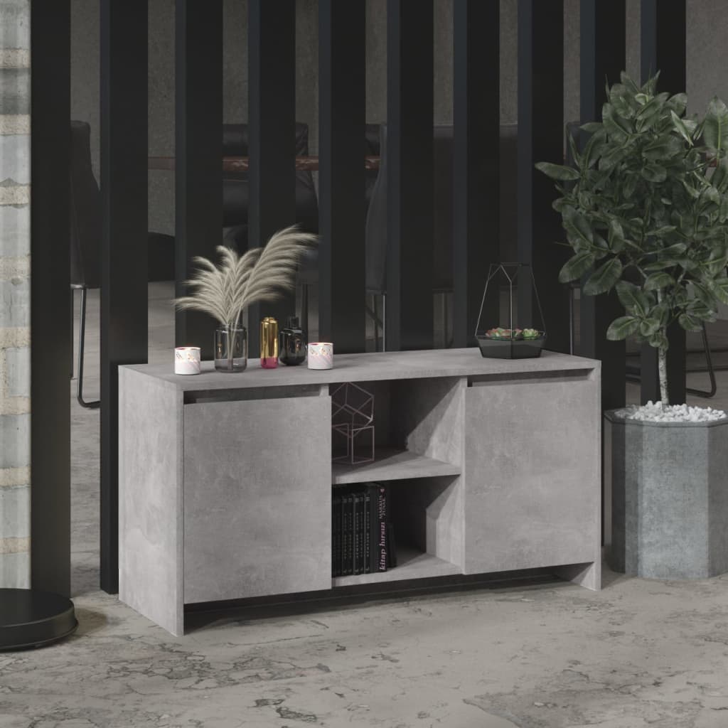 TV Cabinet Concrete Grey 102x37.5x52.5 cm Engineered Wood - Sid & Sam