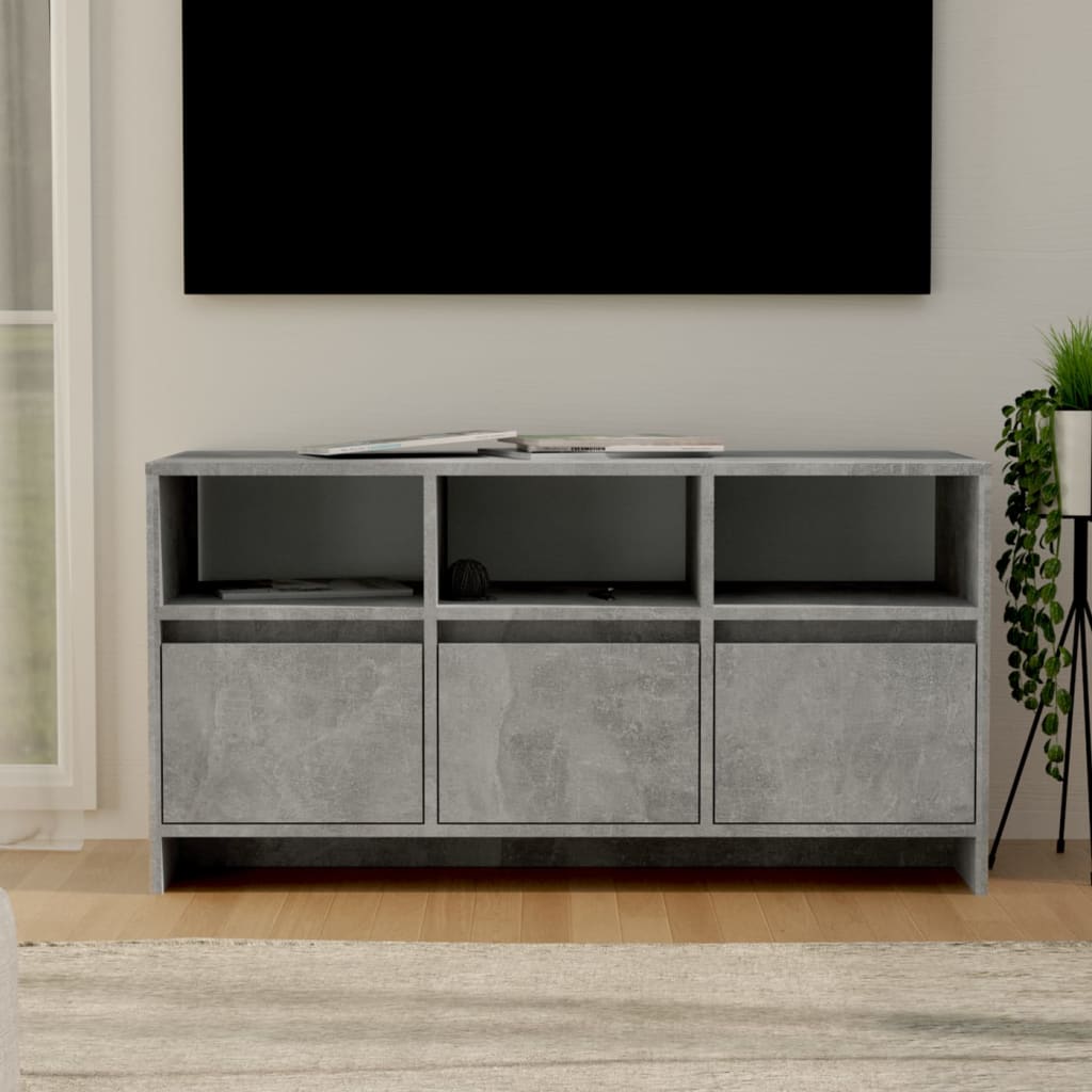 TV Cabinet Concrete Grey 102x37.5x52.5 cm Engineered Wood - Tyrell & Tyrell