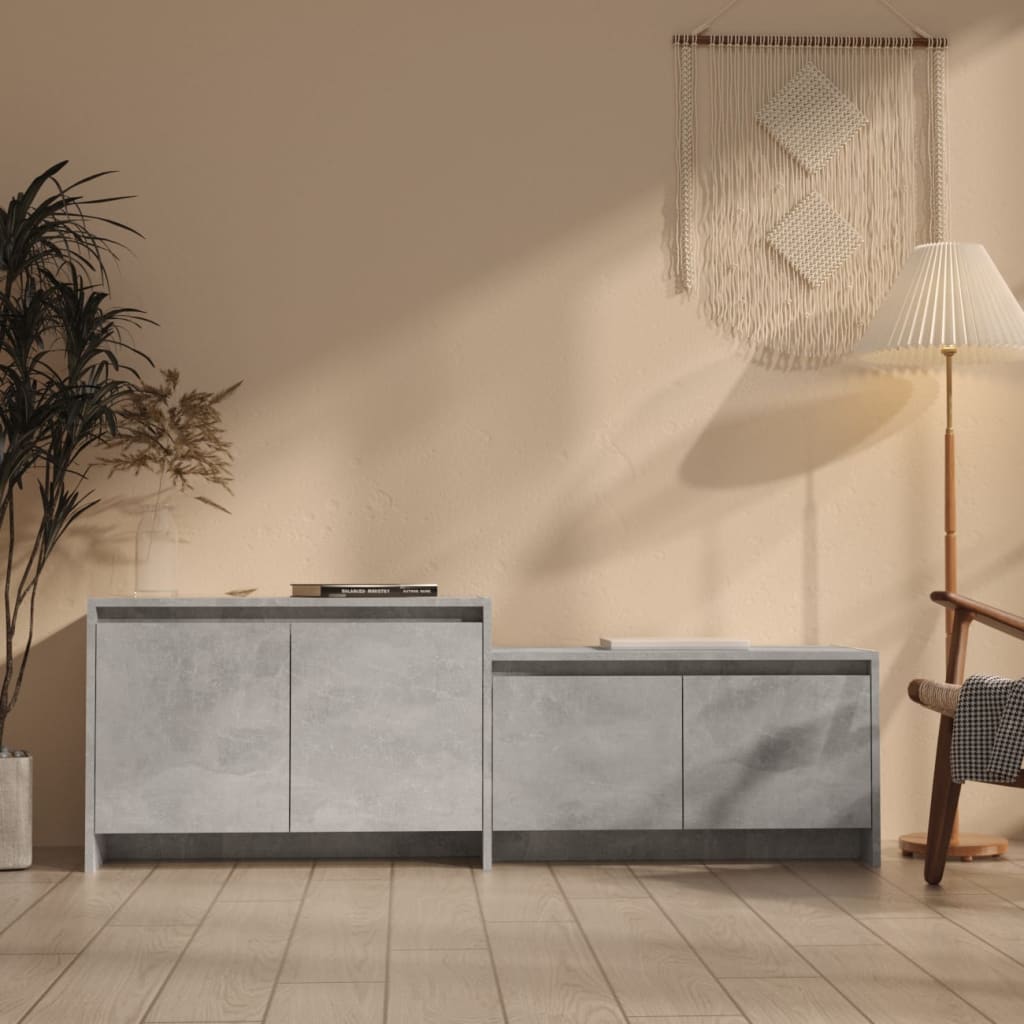 TV Cabinet Concrete Grey 146.5x35x50 cm Engineered Wood - Sid & Sam
