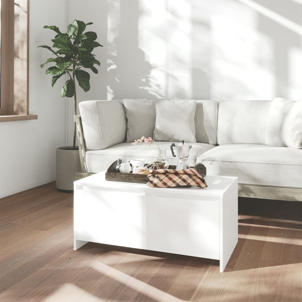 Coffee Table White 90x50x41.5 cm Engineered Wood - Merlin Deals