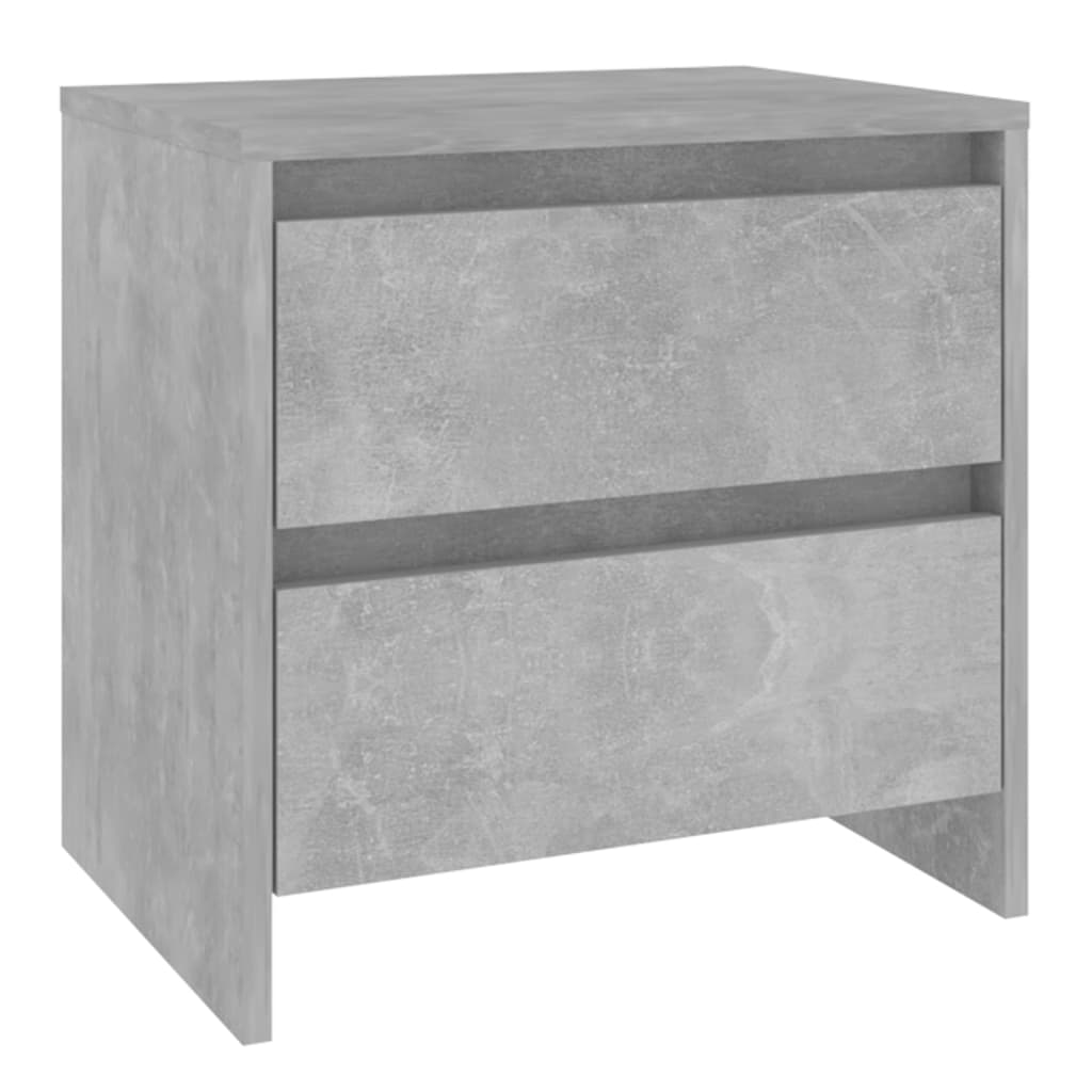 Bedside Table - GREENWOOD Nightstand Concrete Grey 45cm - Brittle & Co