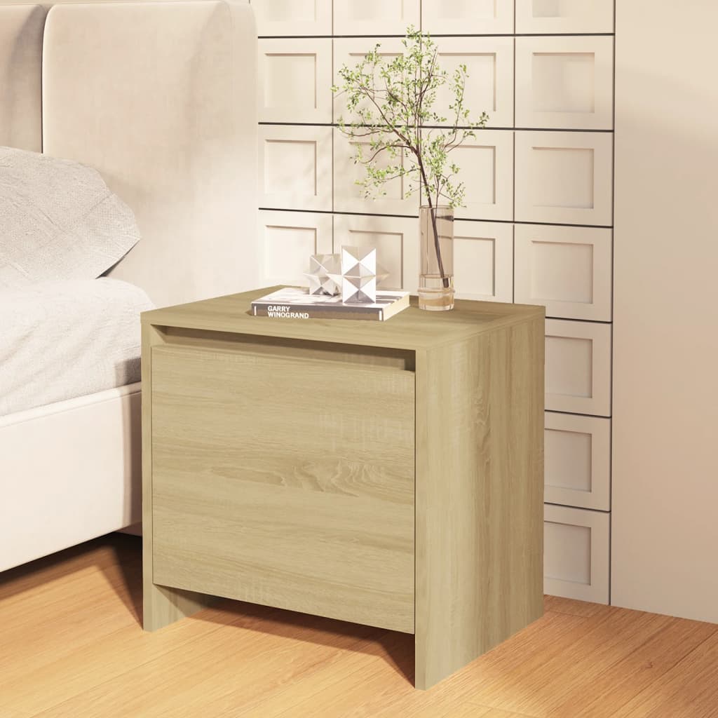 Bedside Table - FRESNO Nightstand Sonoma Oak 45cm - Design Hut