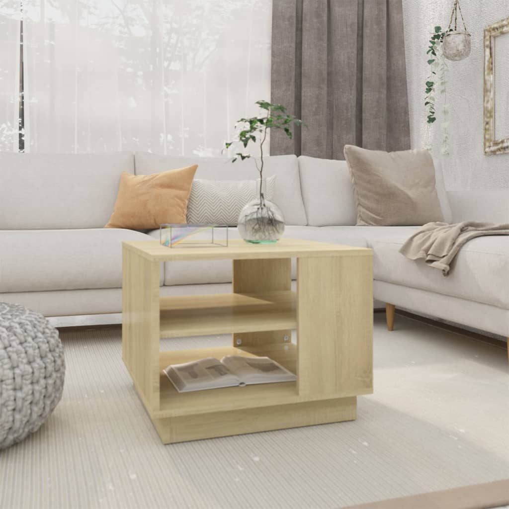 Coffee Table Sonoma Oak 55x55x43 cm Engineered Wood - Brittle & Co