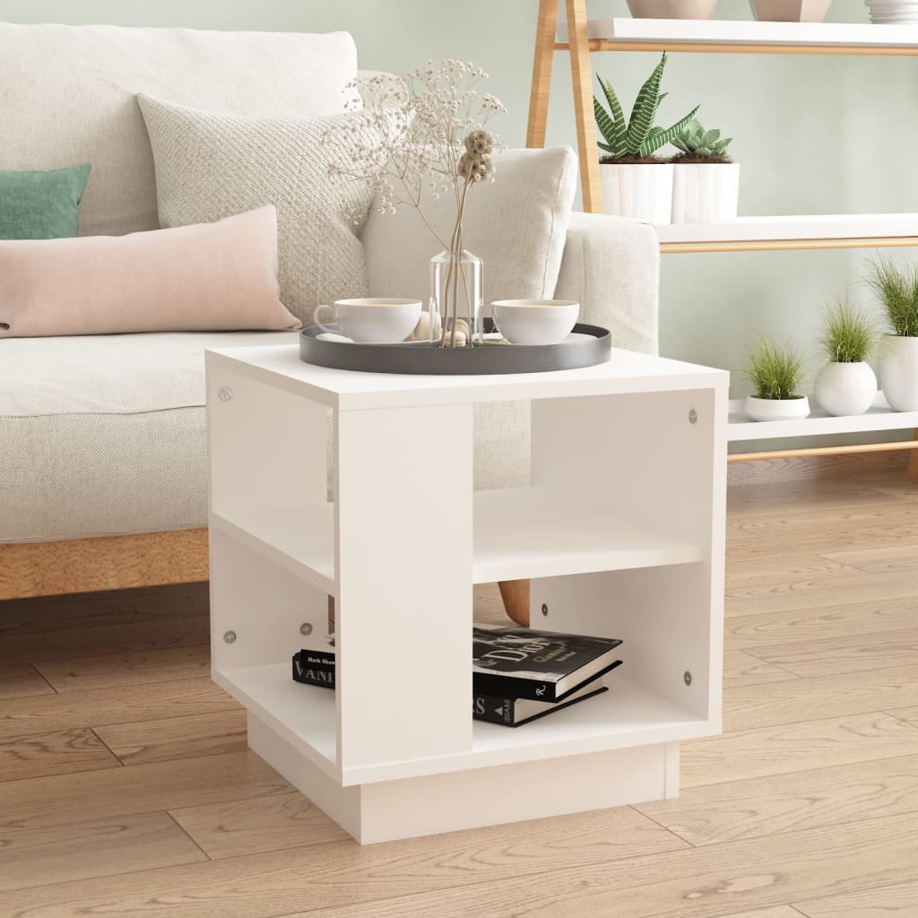 Coffee Table White 40x40x43 cm Engineered Wood - Sid & Sam