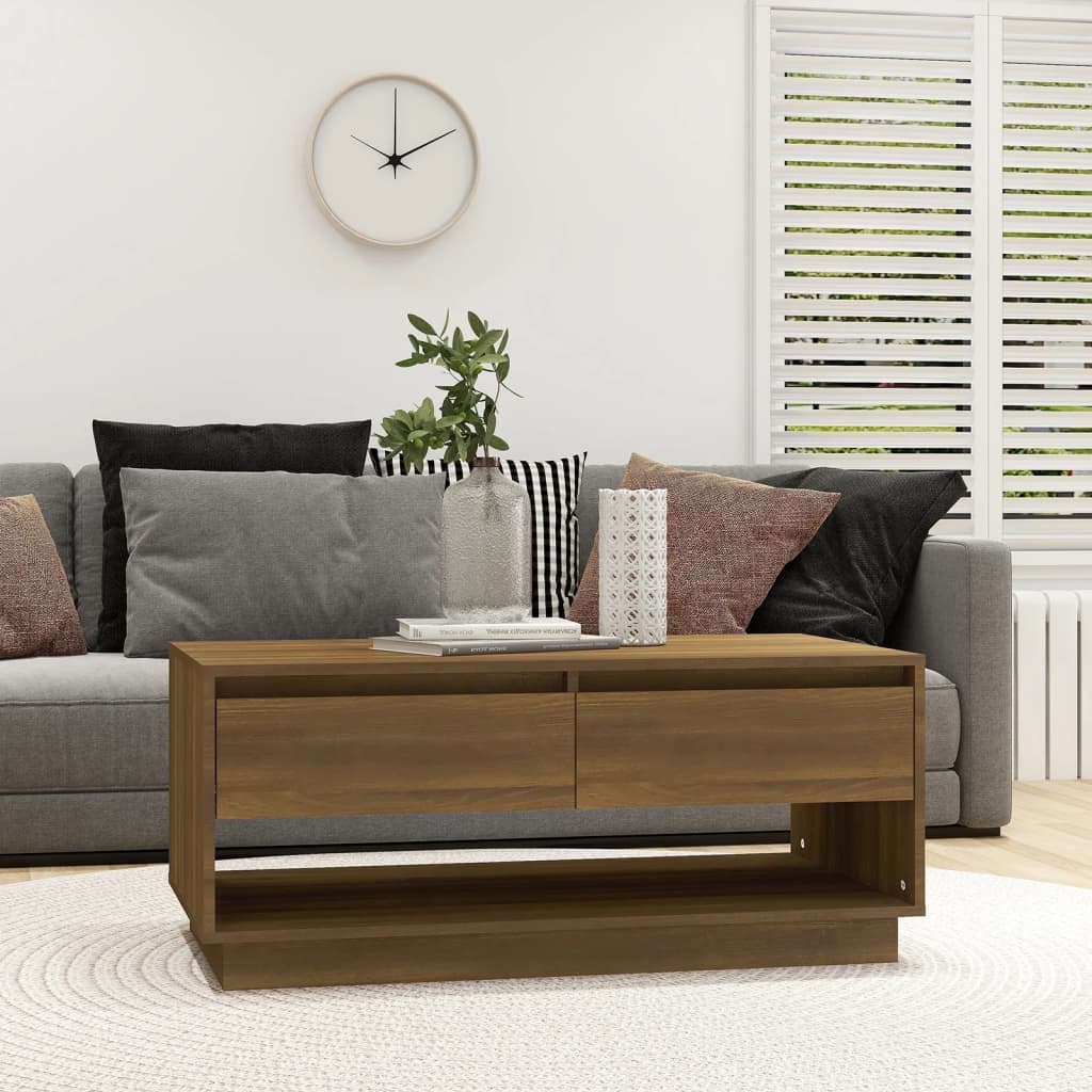 Coffee Table Brown Oak 102.5x55x44 cm Engineered Wood - Casper Homes