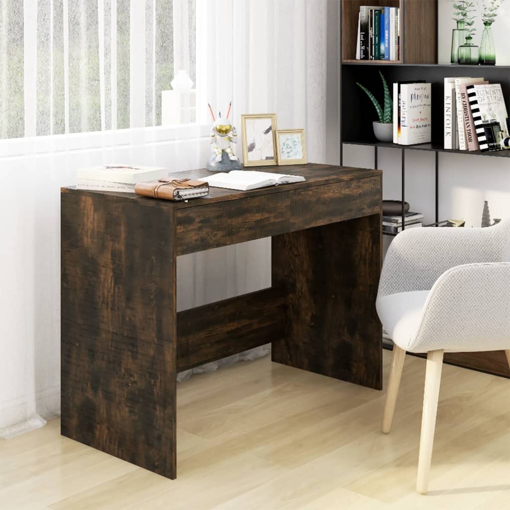 Desk Smoked Oak 101x50x76.5 cm Engineered Wood - Discount Dealers