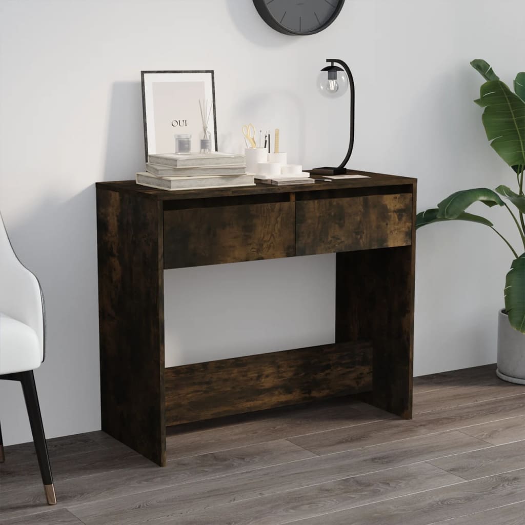 Console Table Smoked Oak 89x41x76.5 cm Engineered Wood - Unbeatable Bargains