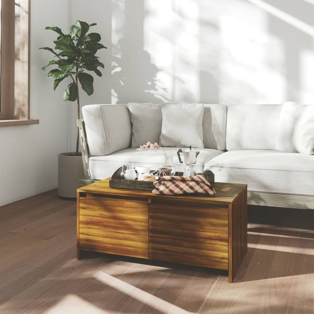 Coffee Table Brown Oak 90x50x41.5 cm Engineered Wood - Brittle & Co
