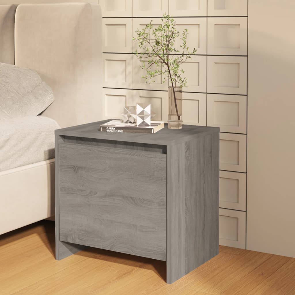 Bedside Table - FRESNO Nightstand Grey Sonoma 45cm - Decor Base