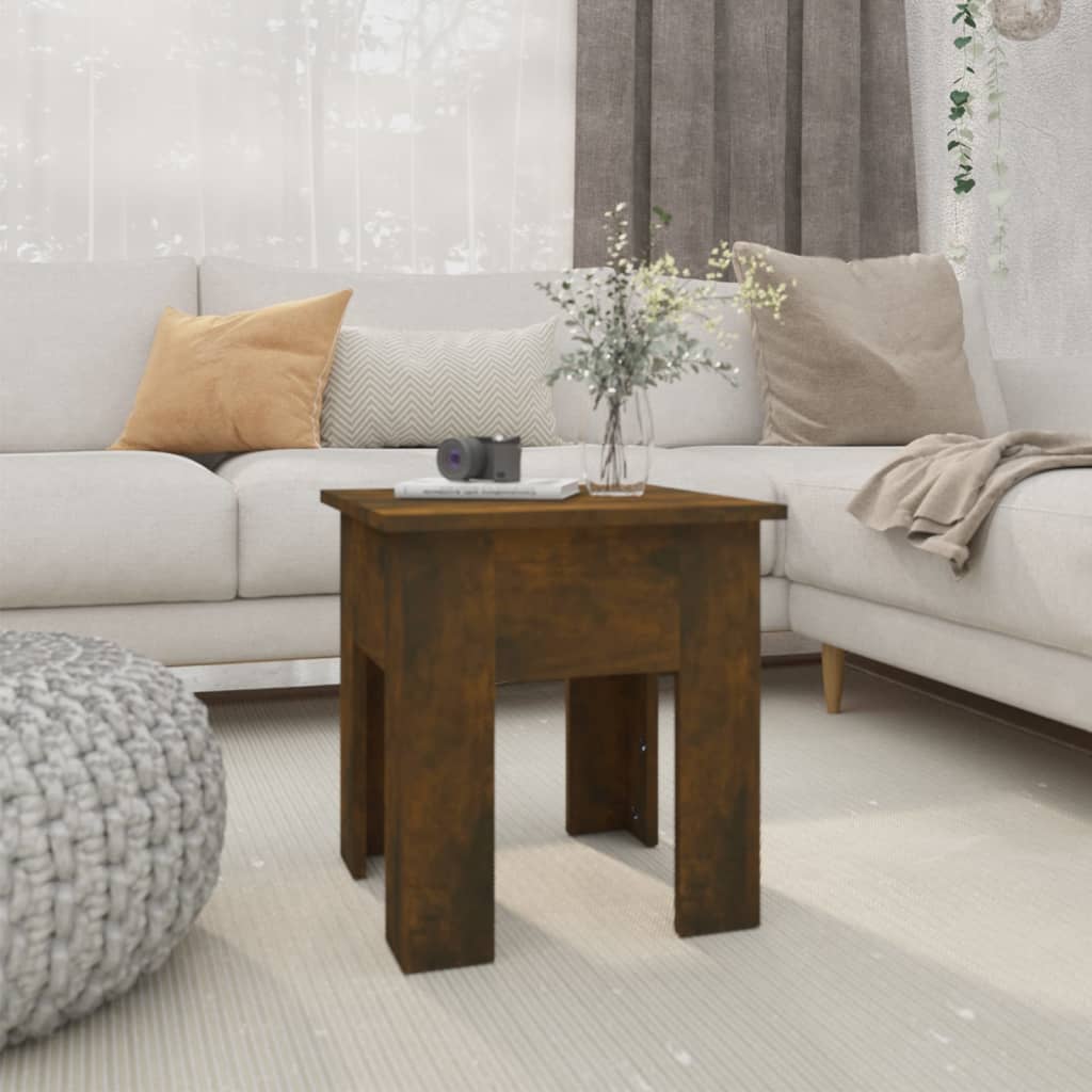 Coffee Table Smoked Oak 40x40x42 cm Engineered Wood - Decor Base