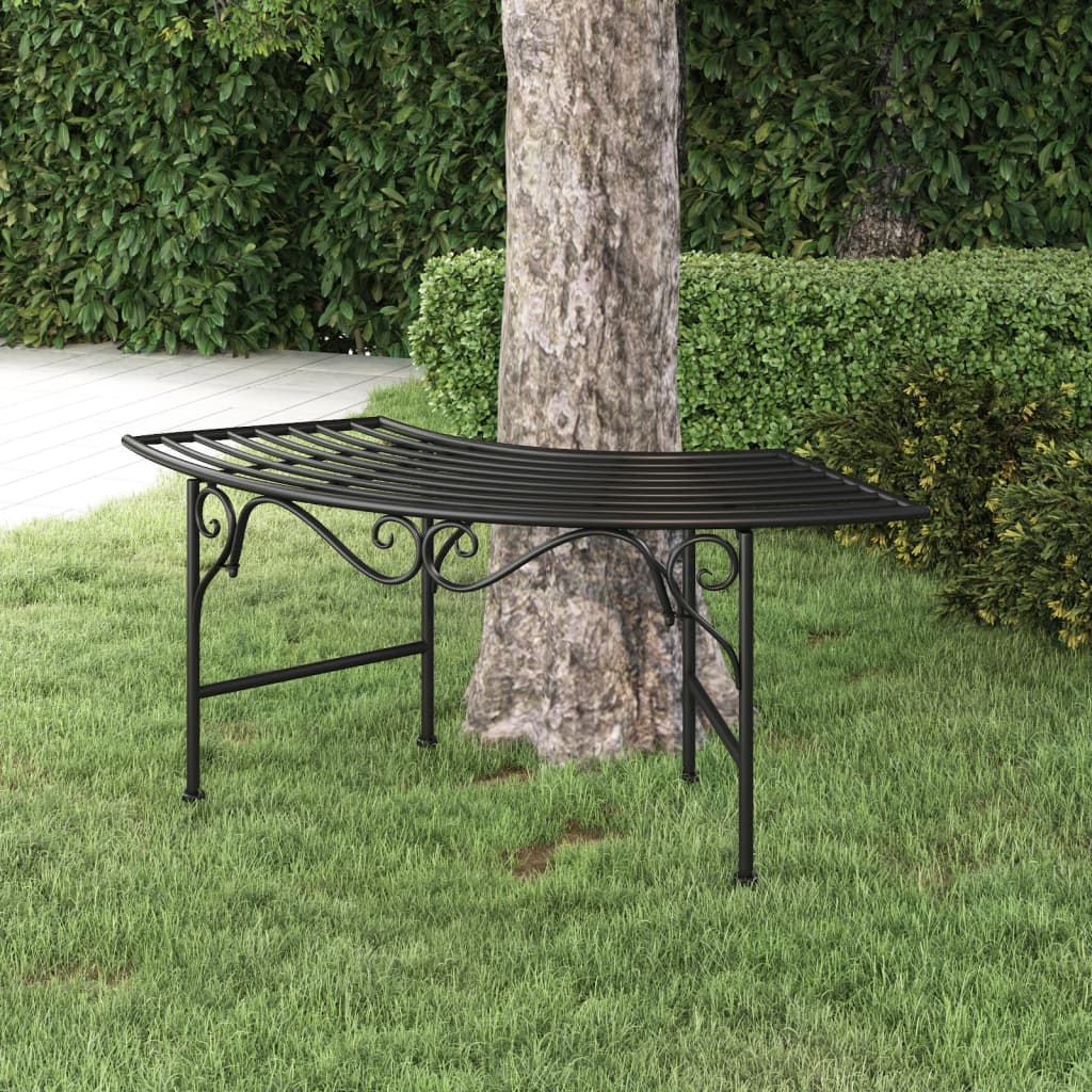 Tree Bench 113 cm Black Steel - The Home Maker