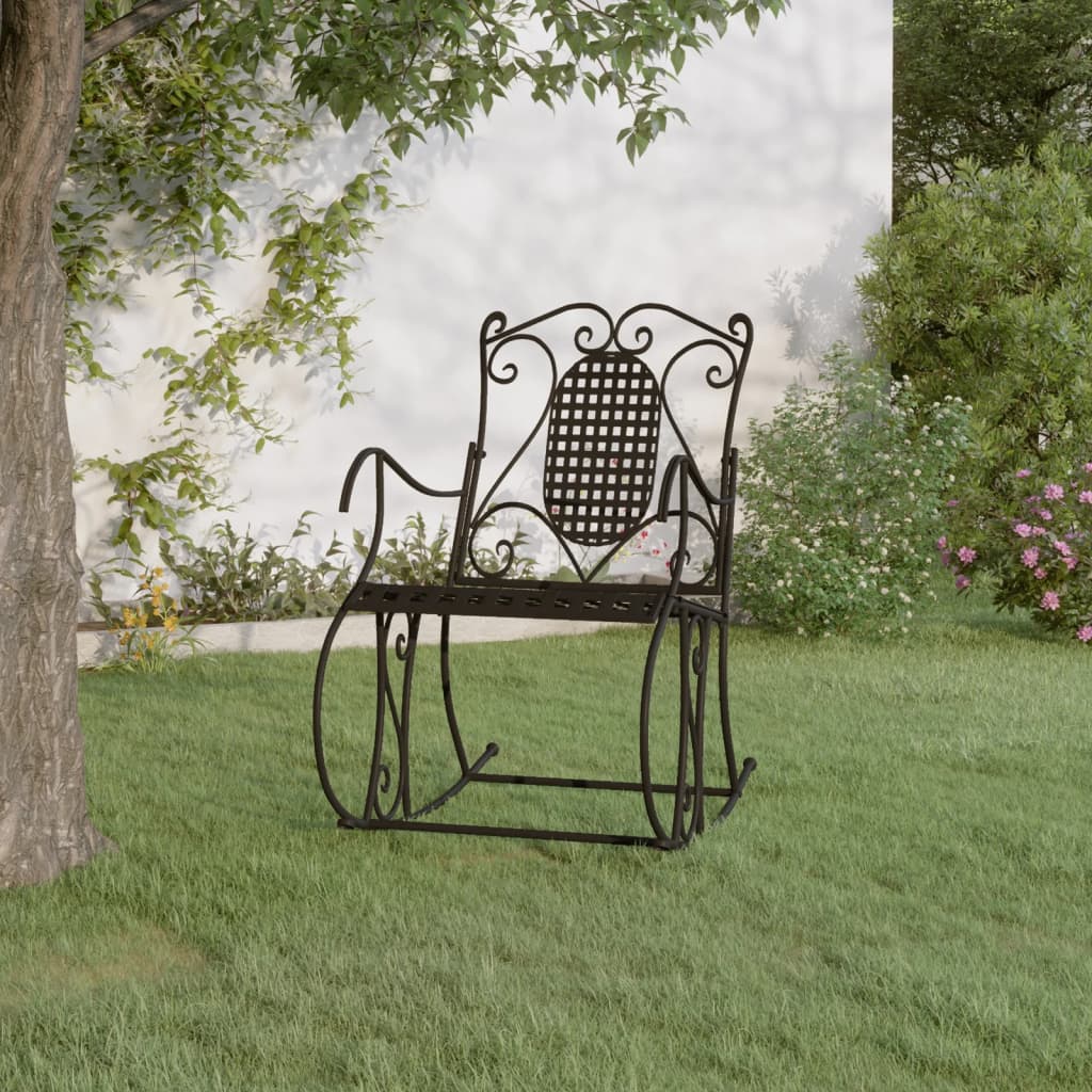 Rocking Bench 84 cm Black Steel - Tyrell & Tyrell