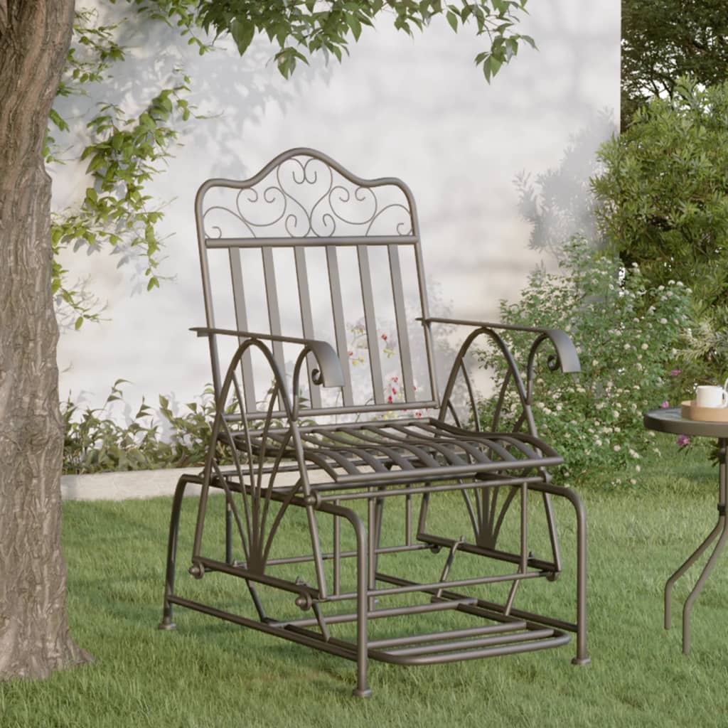 Glider Bench 61 cm Black Steel - Direct Imports