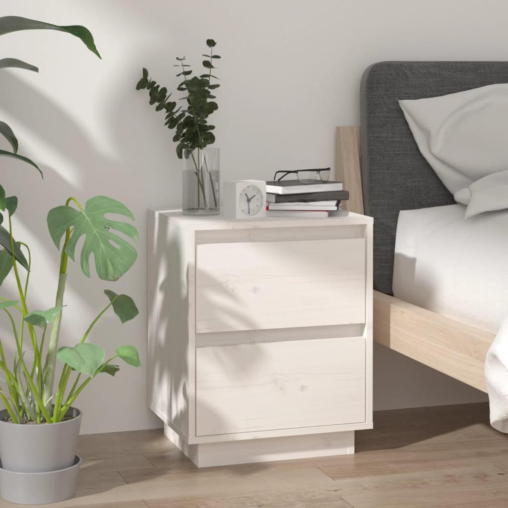 Bedside Table - PISA Nightstand White 40cm - Merkel Designers