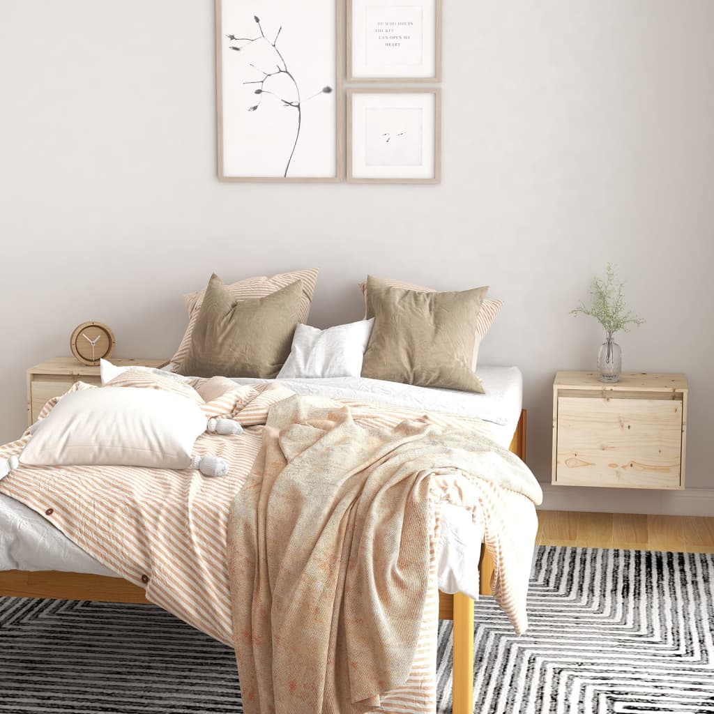 Wall Cabinets 2 pcs 45x30x35 cm Solid Pinewood - Design Hut