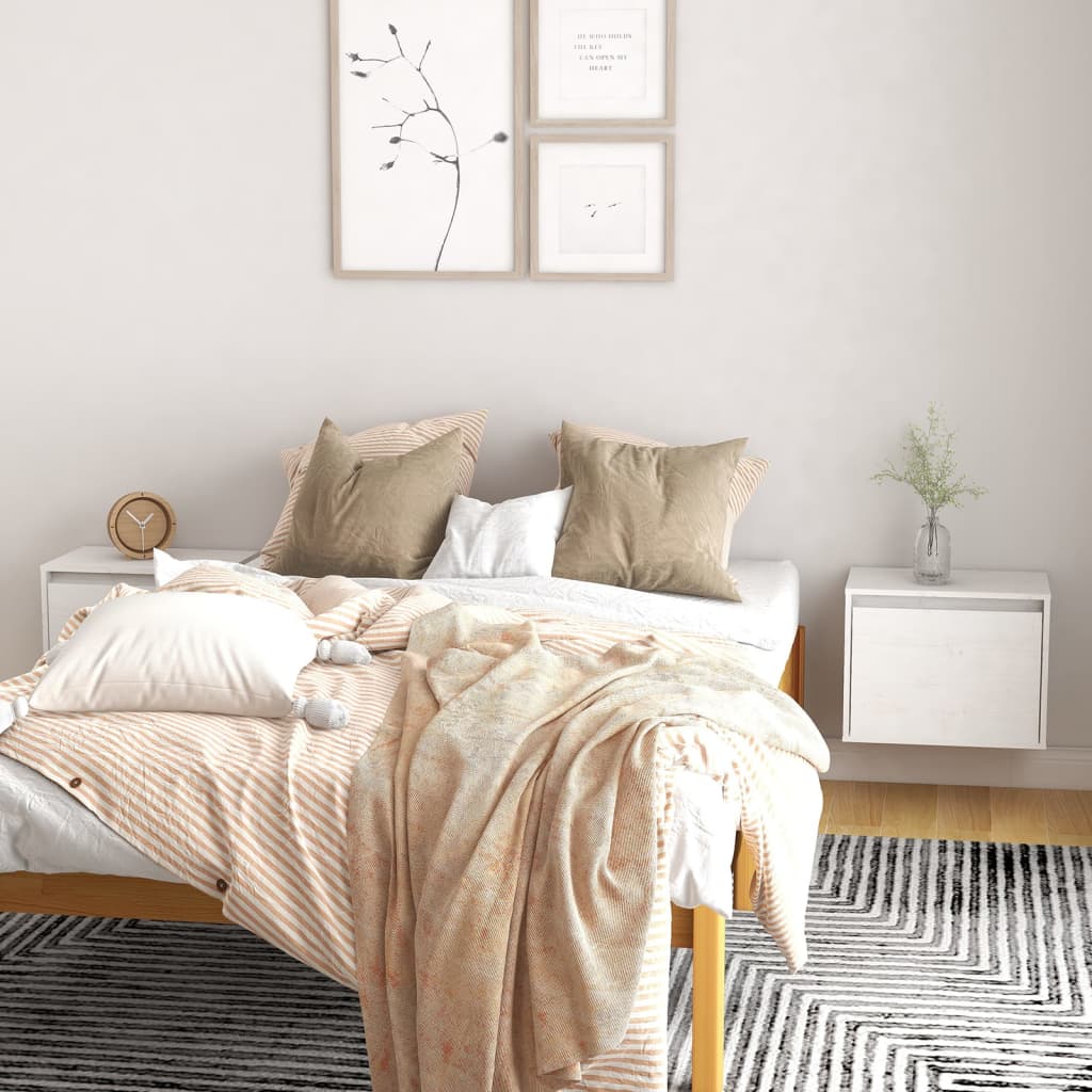 Wall Cabinets 2 pcs White 45x30x35 cm Solid Pinewood - Decor Base