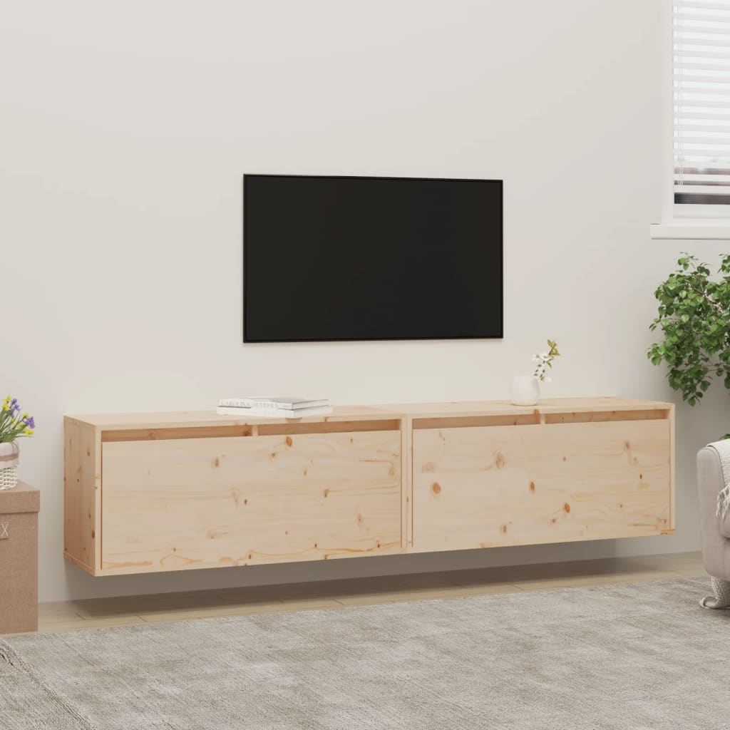 Wall Cabinets 2 pcs 80x30x35 cm Solid Wood Pine - Direct Imports