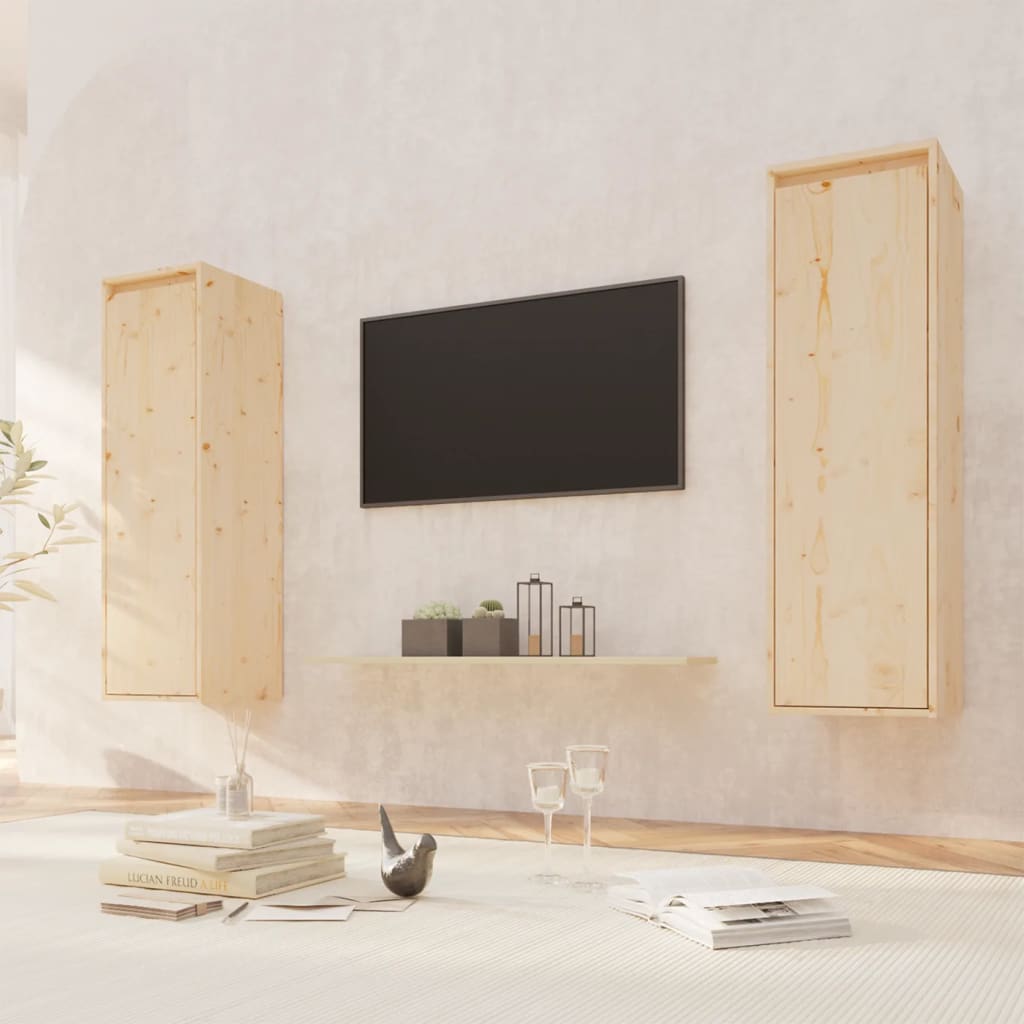 Wall Cabinets 2 pcs 30x30x100 cm Solid Pinewood - Style and Chic
