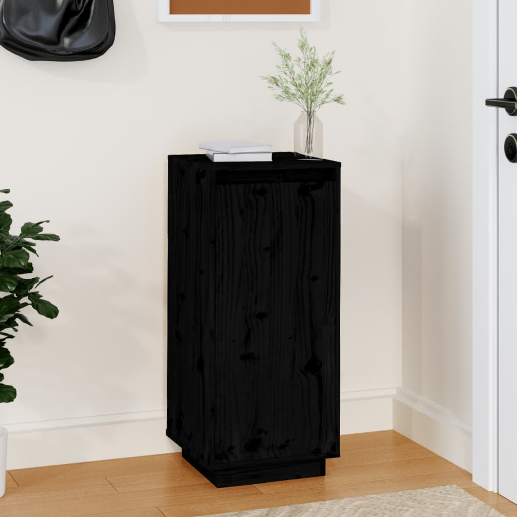 Shoe Cabinet Black 35x35x80 cm Solid Wood Pine - Millennium Furniture