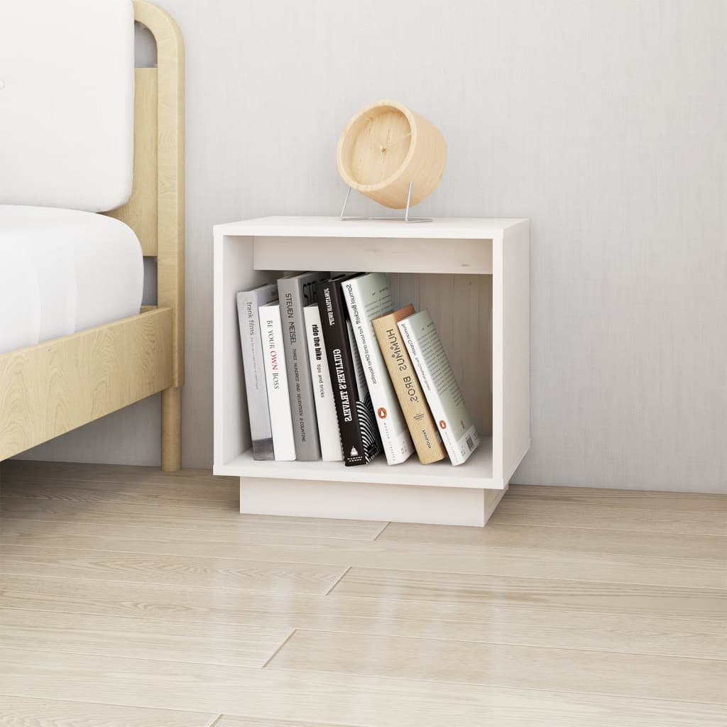 Bedside Table - DRYDEN Samir Nightstand White 40cm - Decor Base
