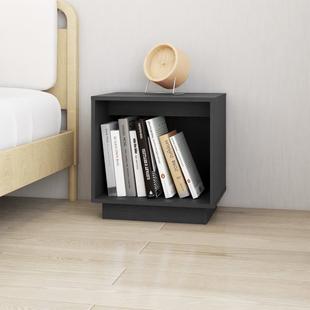 Bedside Table - DRYDEN Glen Nightstand Grey 40cm - Design Hut