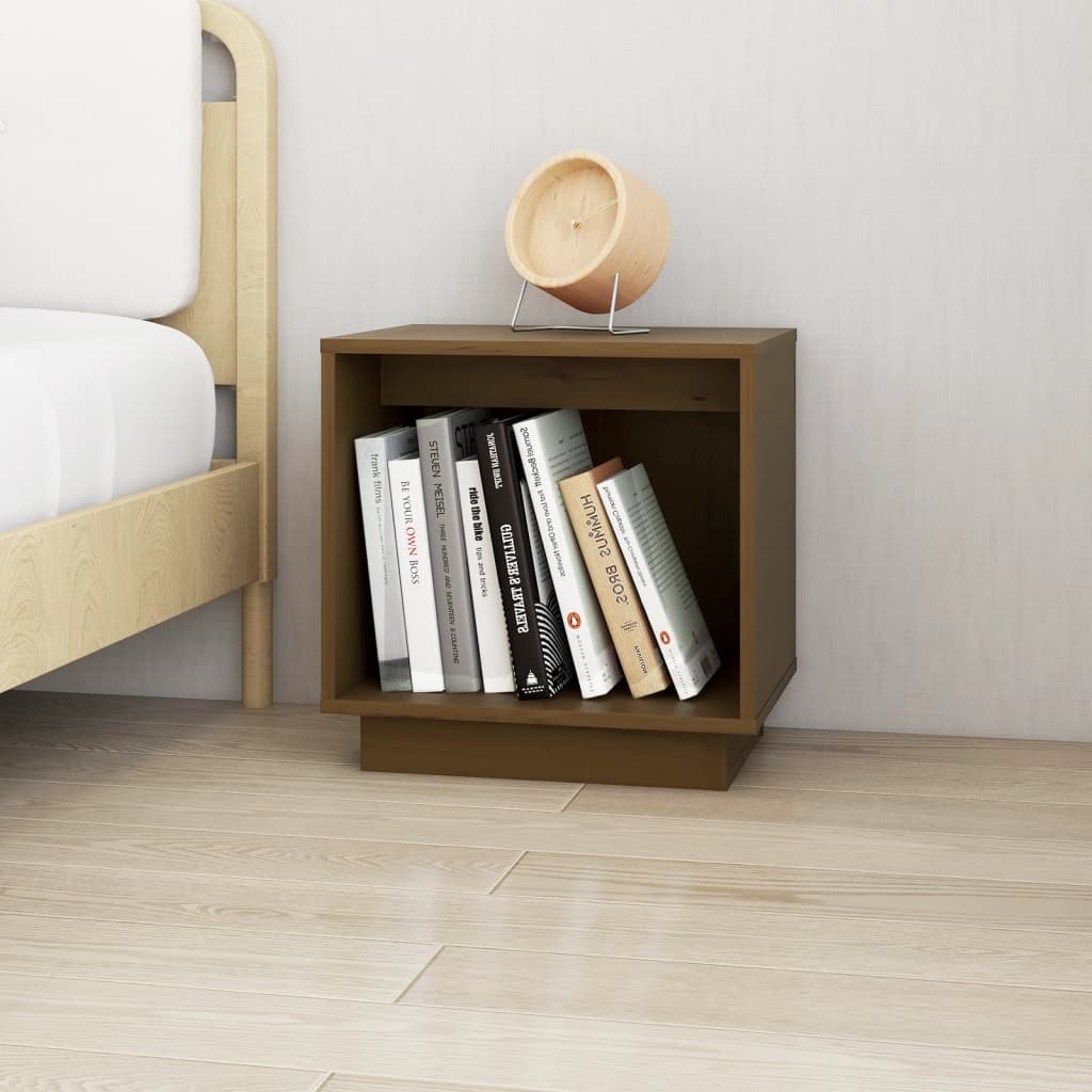 Bedside Table - DRYDEN Sam Nightstand Honey Brown 40cm - Unbeatable Bargains