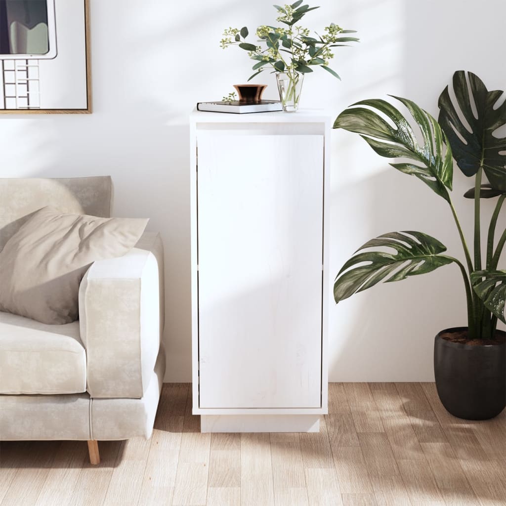 Sideboard White 31.5x34x75 cm Solid Wood Pine - Direct Imports