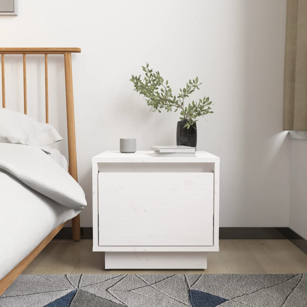 Bedside Table - MIDDLETON Nightstand White 35cm - Sid & Sam