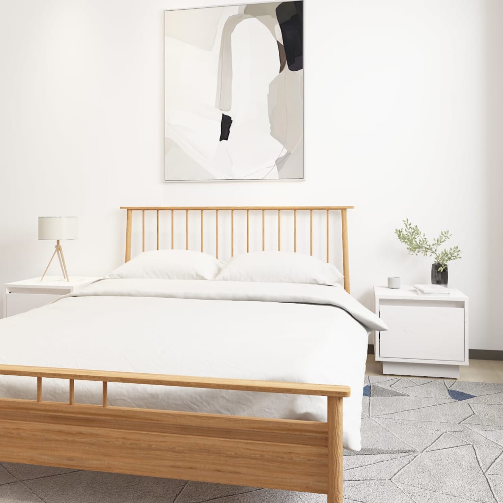 Bedside Table - MIDDLETON 2 Piece Nightstand White 35cm - Style and Chic
