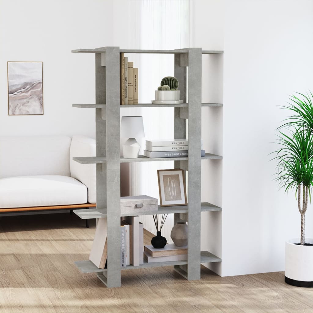 Book Cabinet/Room Divider Concrete Grey 100x30x160 cm - Decor Base