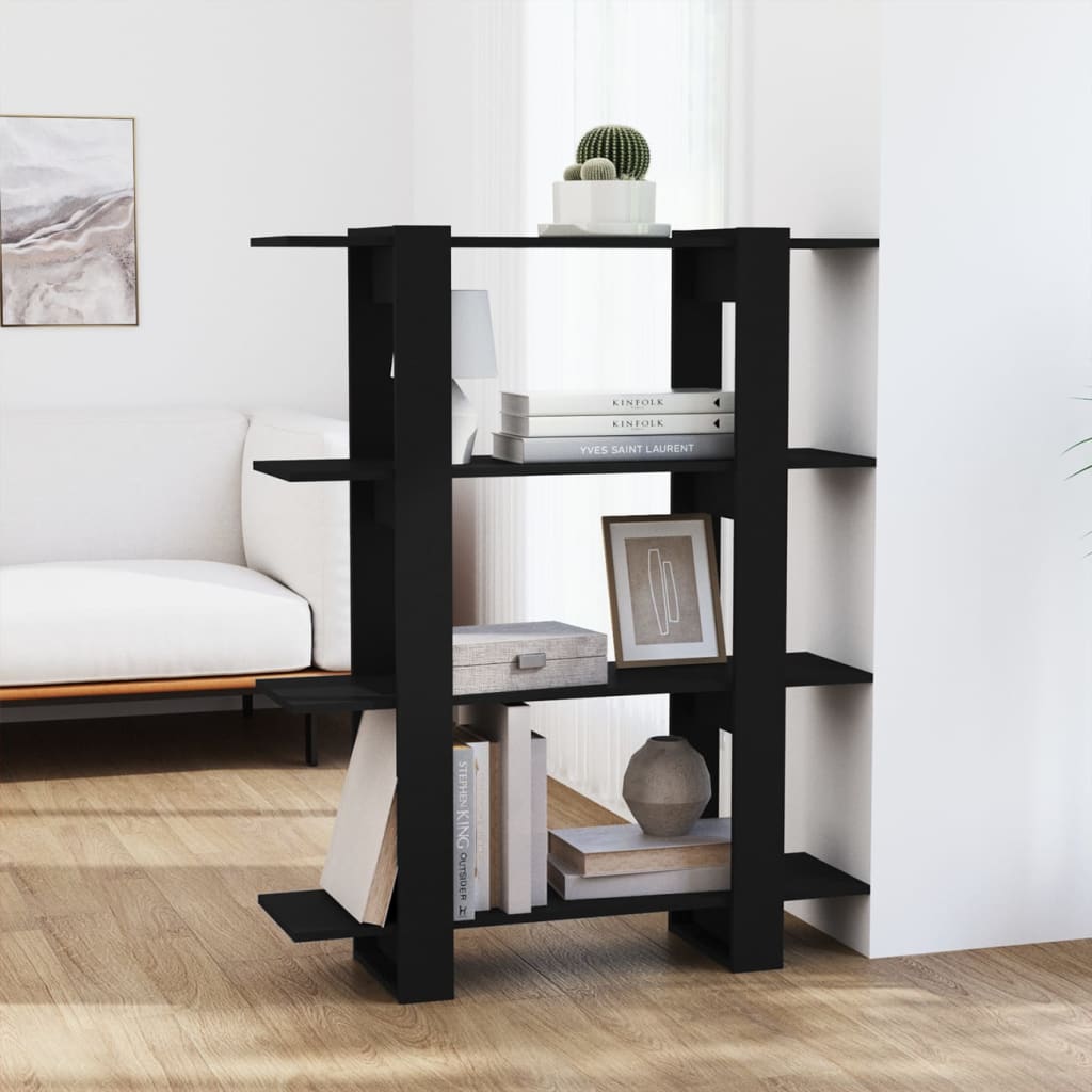 Book Cabinet/Room Divider Black 100x30x123.5 cm - Unbeatable Bargains
