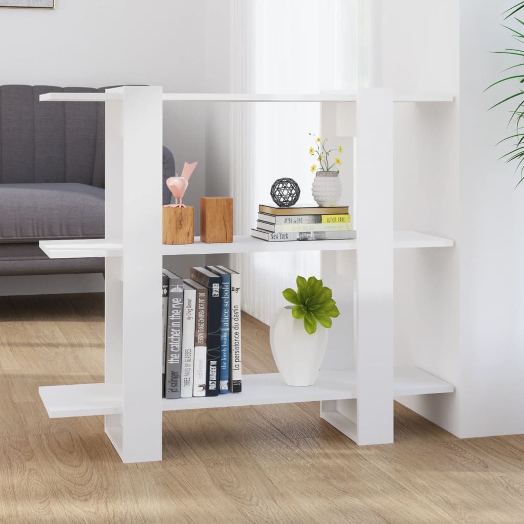 Book Cabinet/Room Divider High Gloss White 100x30x87 cm - Sid & Sam