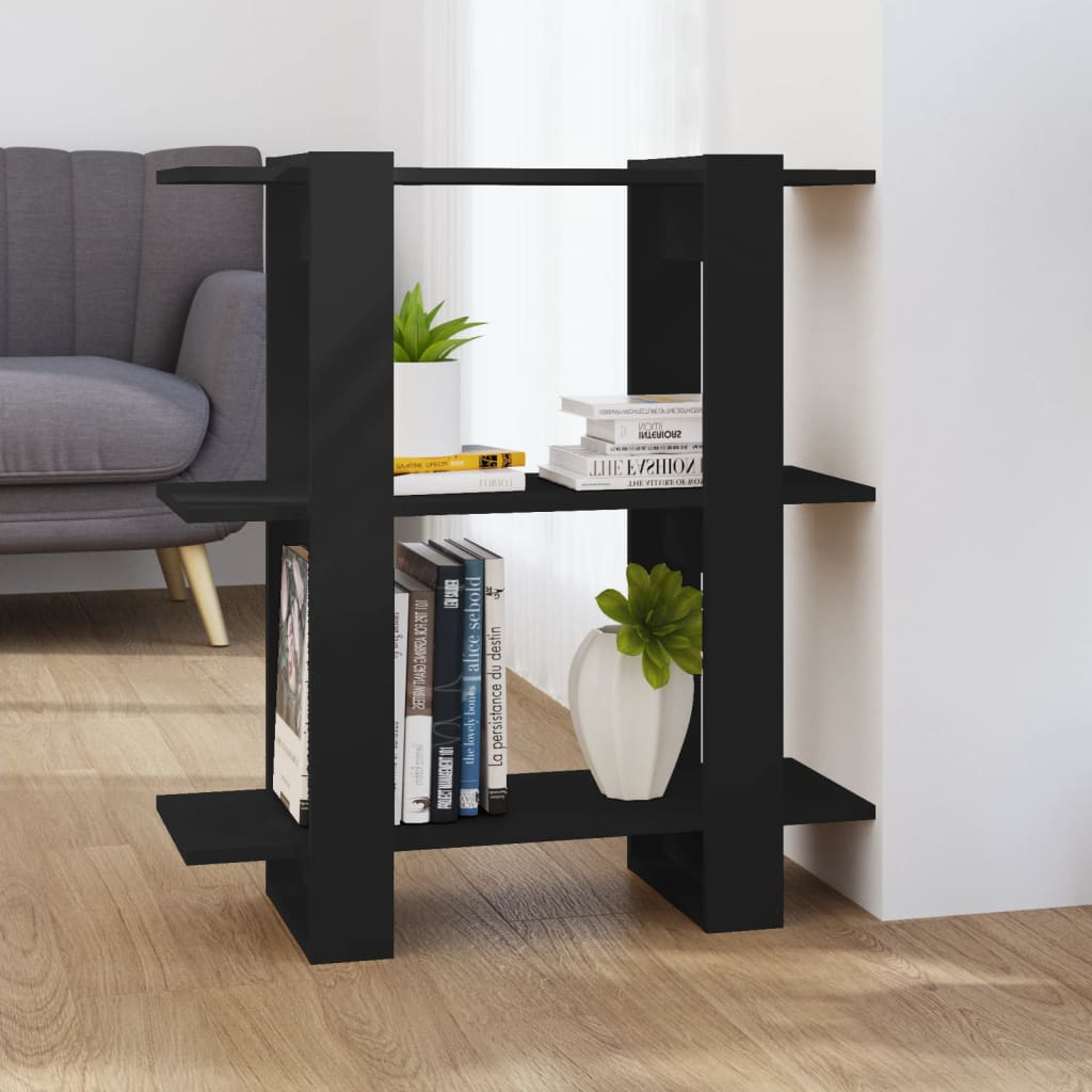 Book Cabinet/Room Divider Black 80x30x87 cm - Decor Base