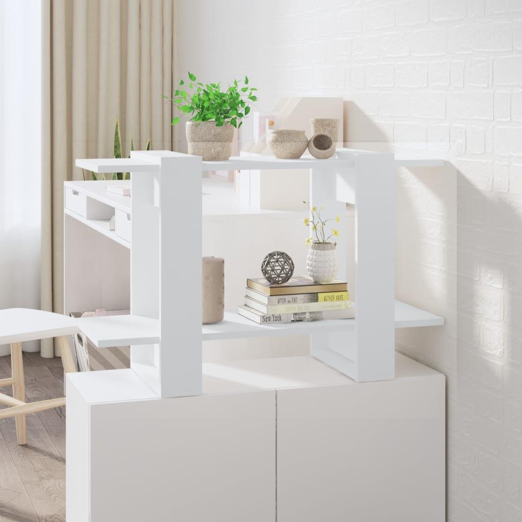 Book Cabinet/Room Divider White 80x30x51 cm - Decor Base