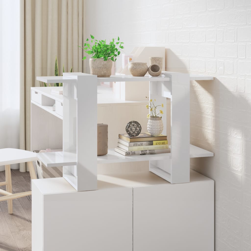 Book Cabinet/Room Divider High Gloss White 80x30x51 cm - Sid & Sam