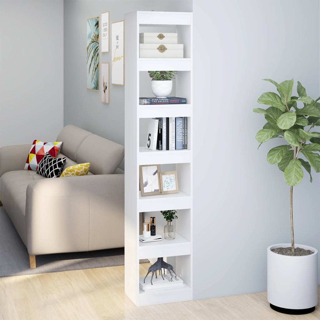 Book Cabinet/Room Divider White 40x30x198 cm - Brittle & Co