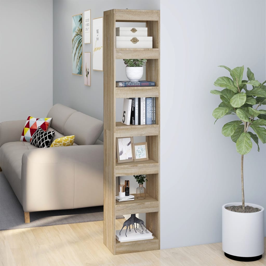 Book Cabinet/Room Divider Sonoma Oak 40x30x198 cm - The Home Maker