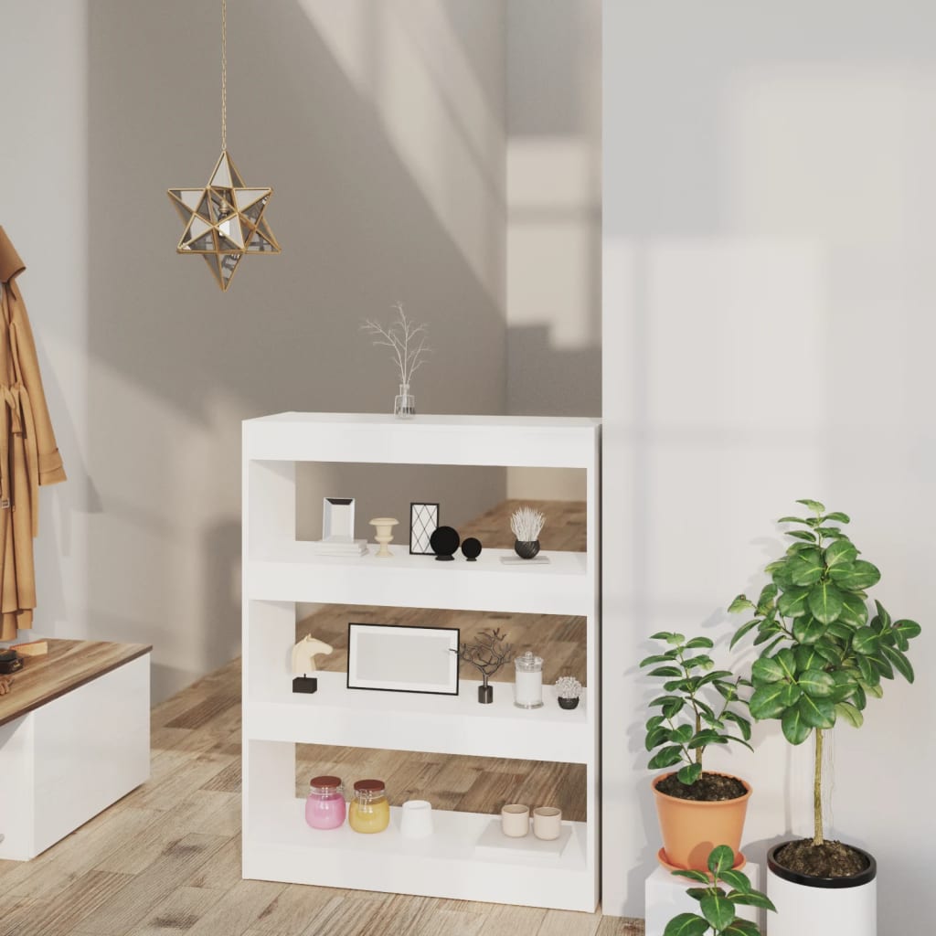 Book Cabinet/Room Divider White 80x30x103 cm Engineered wood - Design Hut