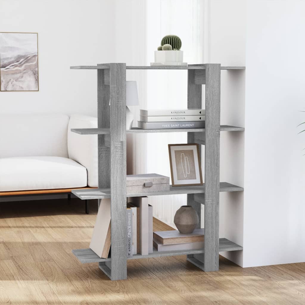Book Cabinet/Room Divider Grey Sonoma 100x30x123.5 cm - All Things Good