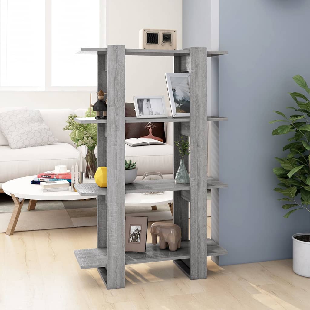 Book Cabinet/Room Divider Grey Sonoma 80x30x123.5 cm - The Home Maker