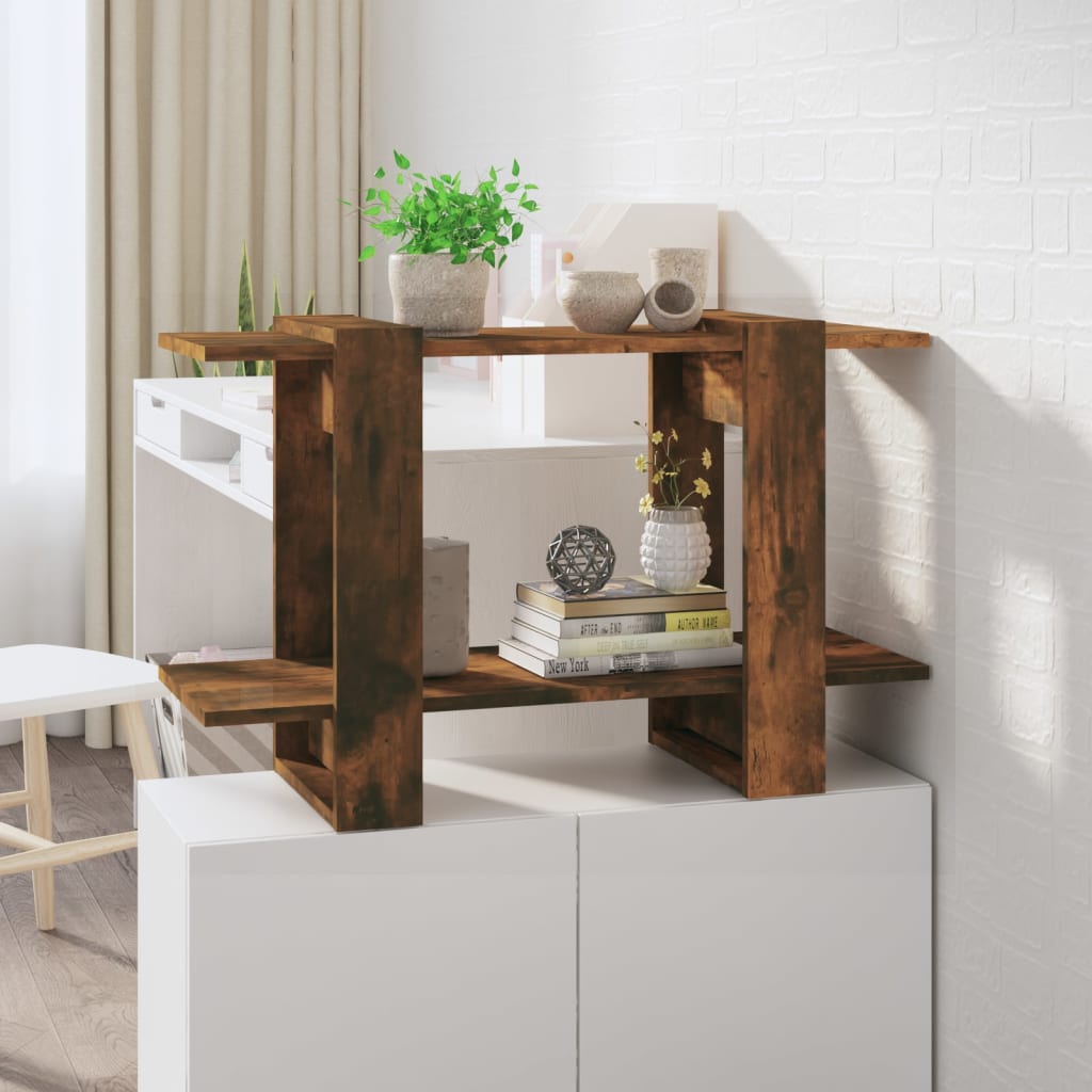 Book Cabinet/Room Divider Smoked Oak 80x30x51 cm - Decor Base