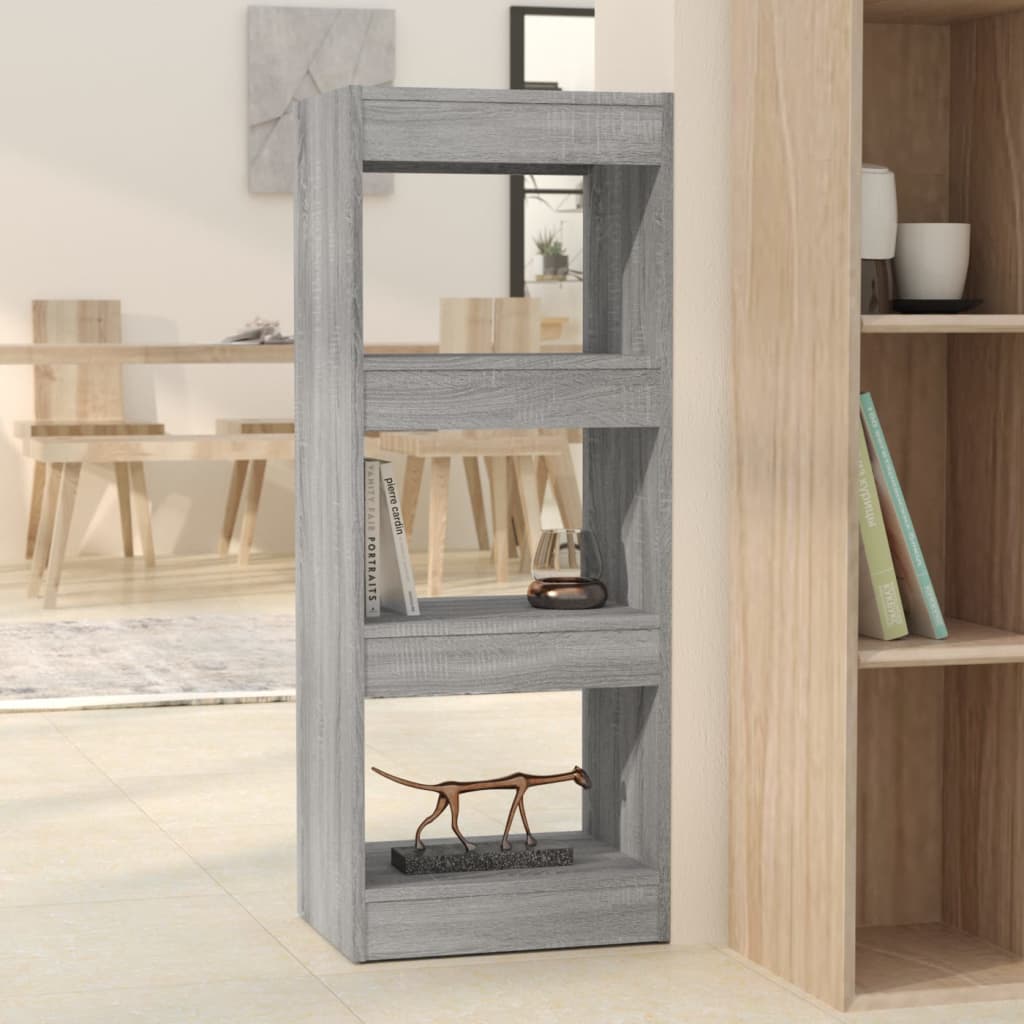 Book Cabinet/Room Divider Grey Sonoma 40x30x103 cm Engineered Wood - Decor Base