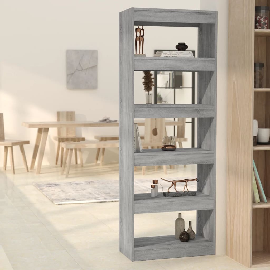 Book Cabinet/Room Divider Grey Sonoma 60x30x166 cm Engineered Wood - Design Hut
