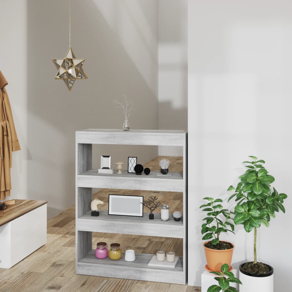 Book Cabinet/Room Divider Grey Sonoma 80x30x103 cm Engineered wood - Decor Base