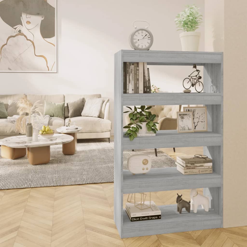 Book Cabinet/Room Divider Grey Sonoma 80x30x135 cm Engineered Wood - Design Hut