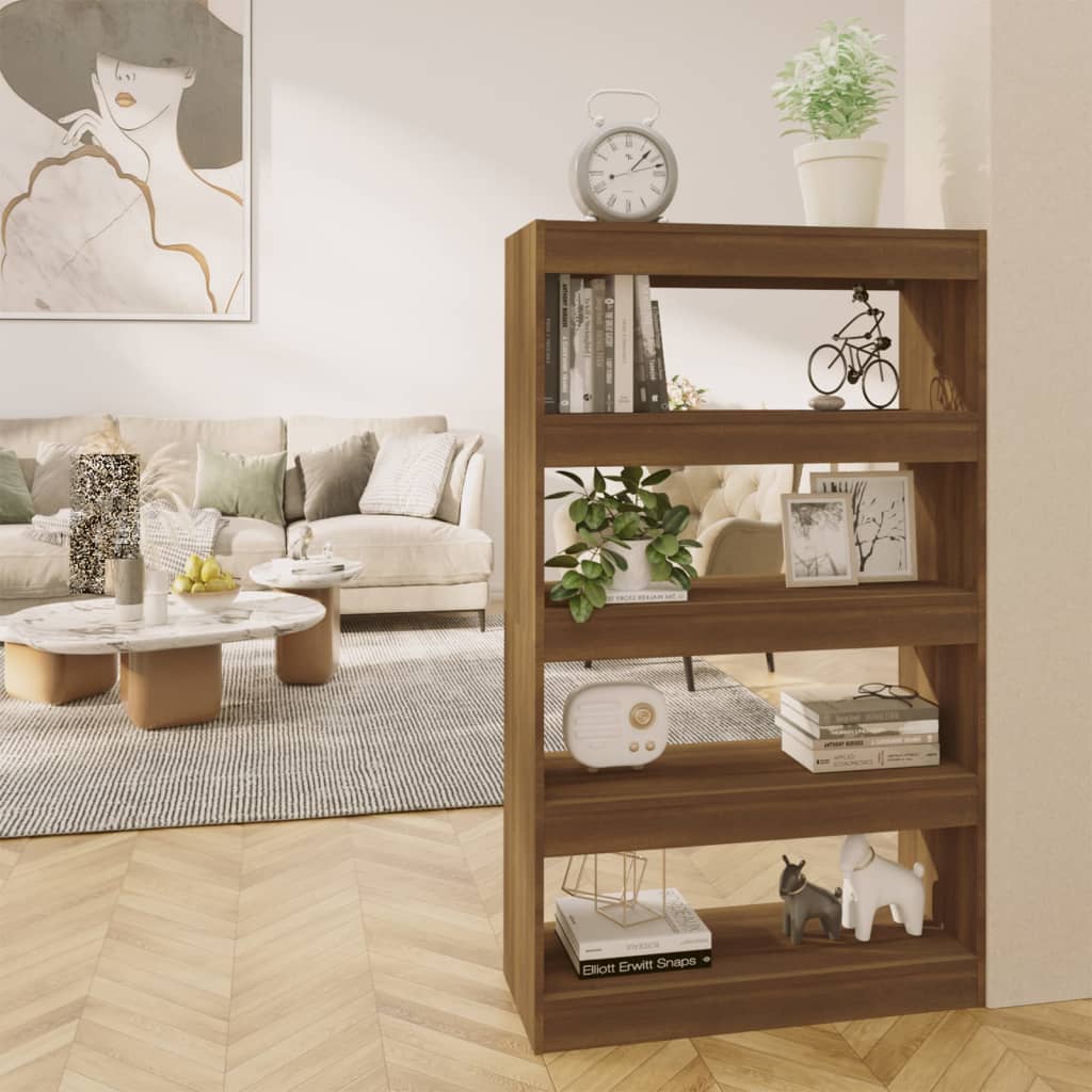 Book Cabinet/Room Divider Brown Oak 80x30x135 cm Engineered Wood - Millennium Furniture